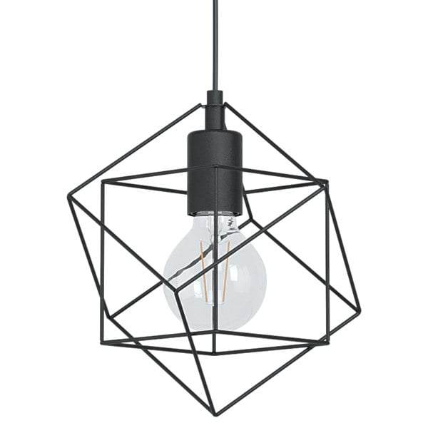 EGLO Straiton Black Steel Modern Geometric 3-Light Pendant
