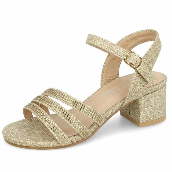 Spot On Girls Spot On Low Heel 3 Strap Diamante Mule H1124