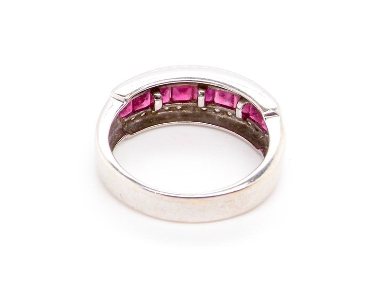 Vintage Tom A ruby and diamond half hoop ring