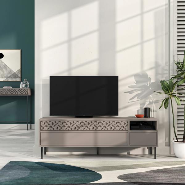 Decortie Heaton Modern Multimedia Unit with Storage TV Cabinet 60" 145cm