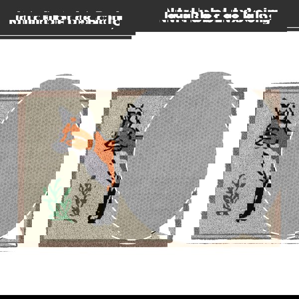 JVL Eco-Friendly Latex Backed Coir Entrance Doormat, 45x75cm - Fox