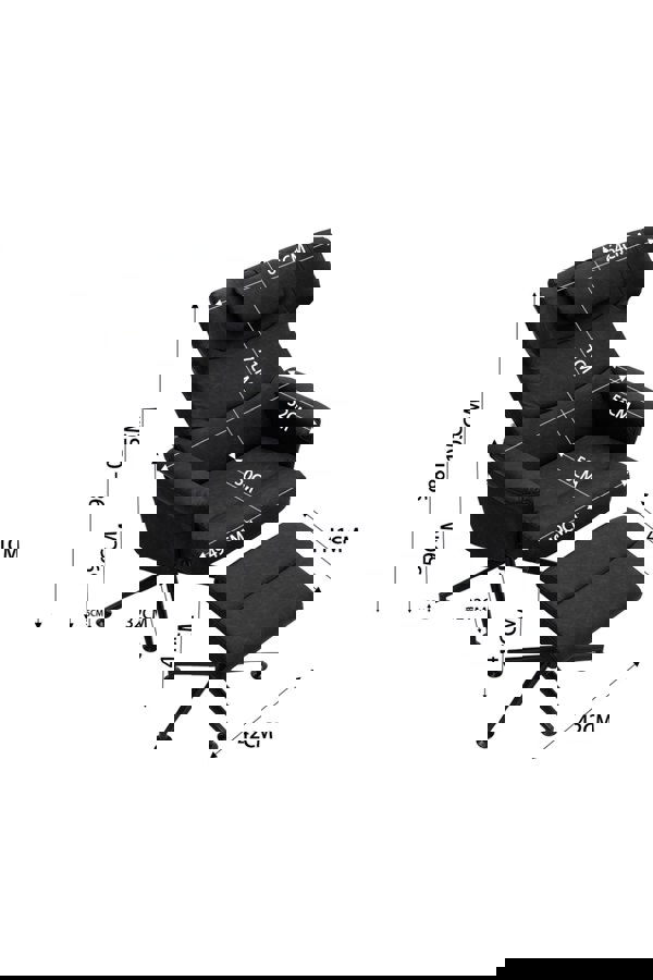 Living and Home Black Faux Leather Swivel Armchair with Footstool