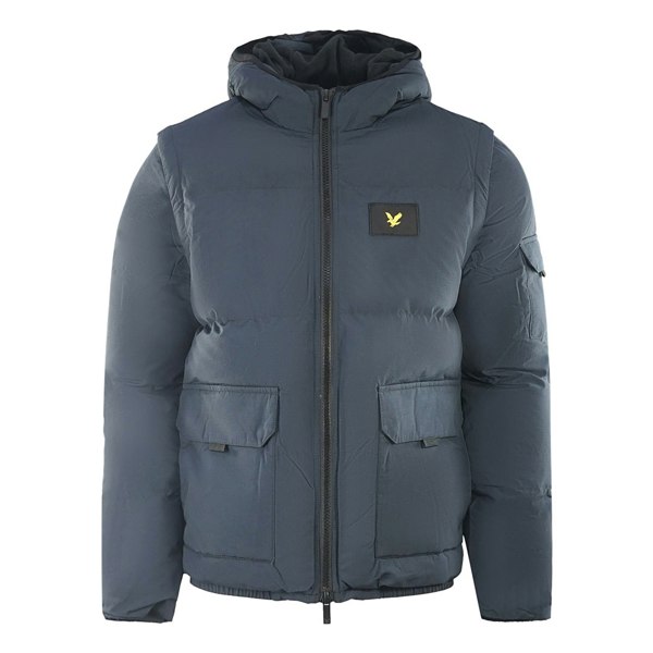 Lyle & Scott 2 in 1 Ripstop Puffer Jacket - Navy Blue