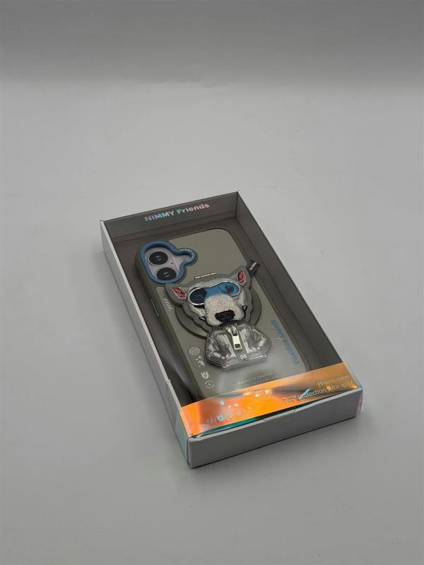 Nimmy Friends Nimmy Cool & Cute 2.0 Terrier Dog Case with MagSafe Stand for iPhone 17 6.3" Grey Blue - N-YJKM-CXZJZH-IP17-019