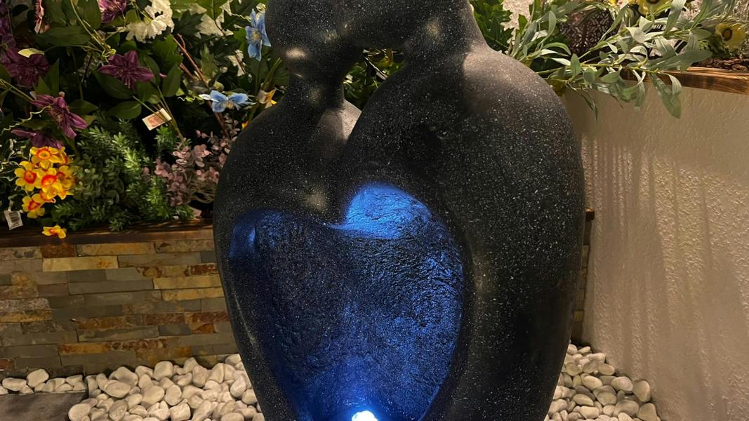 Tranquillity Water Features Heart Couple Contemporary Solar Water Feature