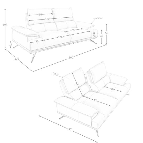 Angel Cerdá Grey taupe leather sofa 6247/6248
