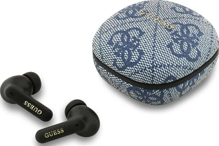 Guess 4G Classic Metal Logo TWS ENC Earphones Blue - GUTWST3P4EGB