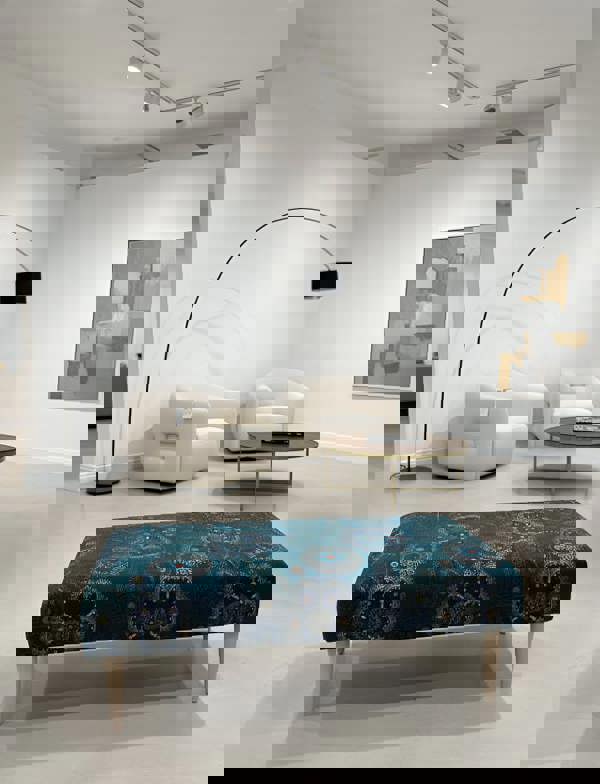 ISTOOLS Premium Loop Floral Green Pattern Footstool – Versatile Ottoman Bench & Coffee Table