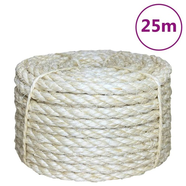 Berkfield Rope 100% Sisal 10 mm 25 m