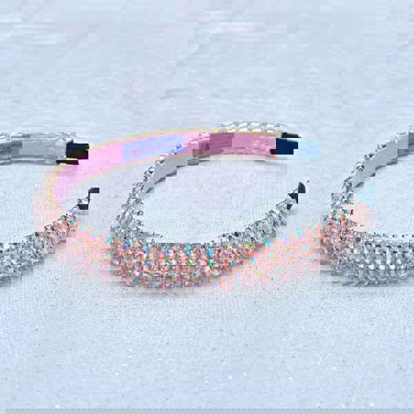 Pink Headband Thin Headband Sparkly Bead