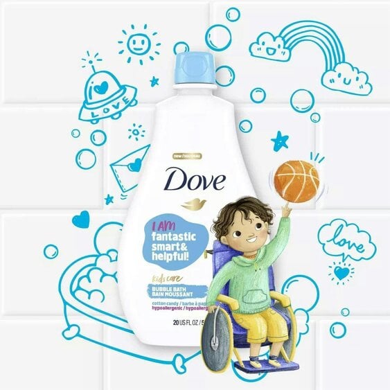 Dove Foaming Fun Kids Care Bubble Bath Duo Pack Cotton Candy & Berry, 591ml