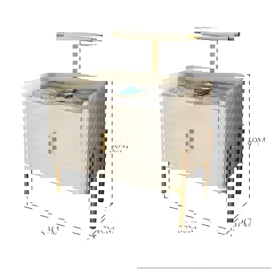 Taro Bedside Table, Cream-Weilai Concept-Weilai Concept