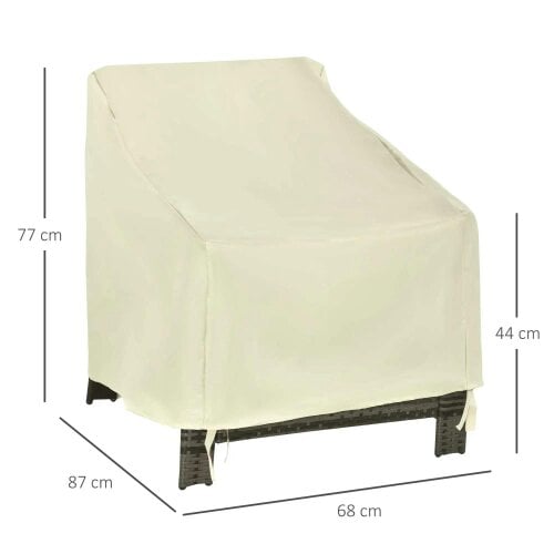 Bobobiy 600D Oxford Cloth Furniture Cover Single Chair Garden Patio Outdoor Protector Waterproof 68x87x44-77cm