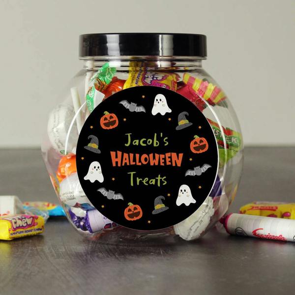 Personalised Halloween Sweets Jar - close-up detail