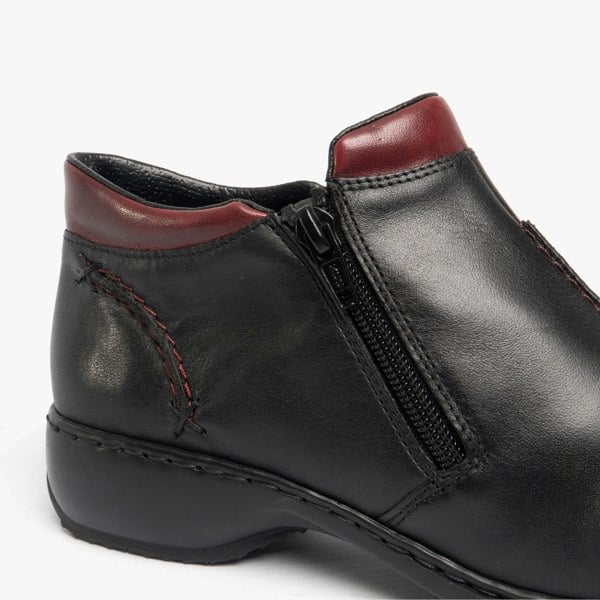 Rieker L3882-00 Womens Leather Boots Black
