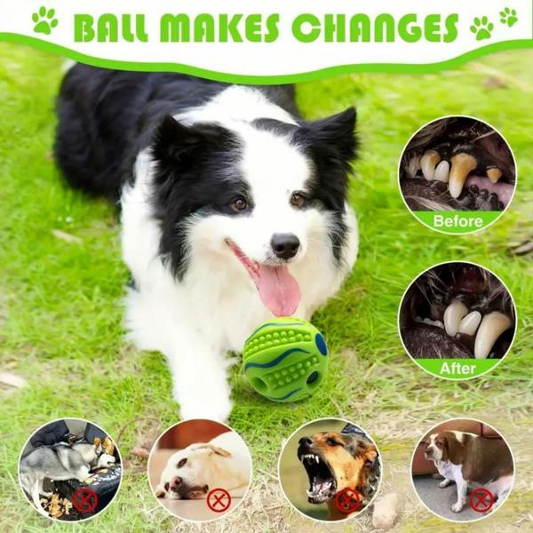 Dyzi Interactive Dog Sound Ball 8.8cm Durable Giggle Chew Toy Green