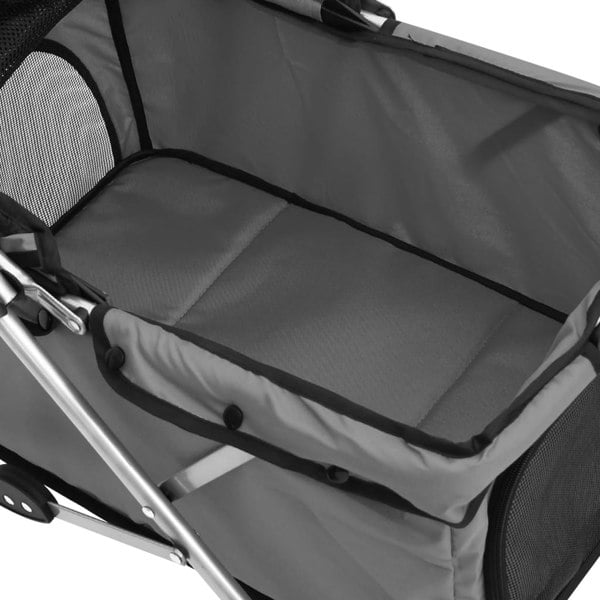 Berkfield Folding Dog Stroller Grey 76x50x100 cm Oxford Fabric