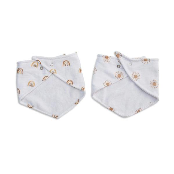 Lulujo - Bandana Bib - Rainbow & Sun - 2 Pack