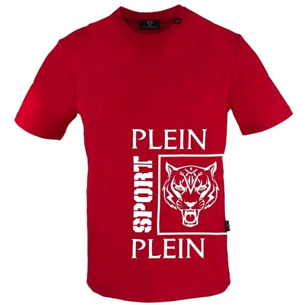 Plein Sport Square Branded Logo Red T-Shirt S