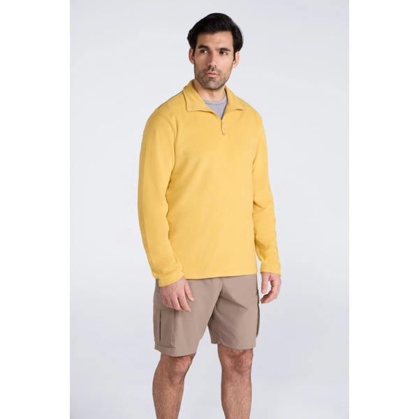 Mountain Warehouse Mens Camber II Camo Half Zip Fleece Top - Bright Yellow - 