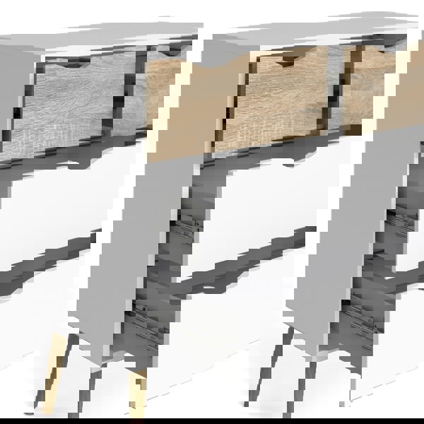 Furniture To Go Oslo Chest of 4 Drawers (2+2) in White and Oak