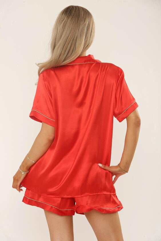 Satin Pyjama Set with Shorts – Women’s Loungewear