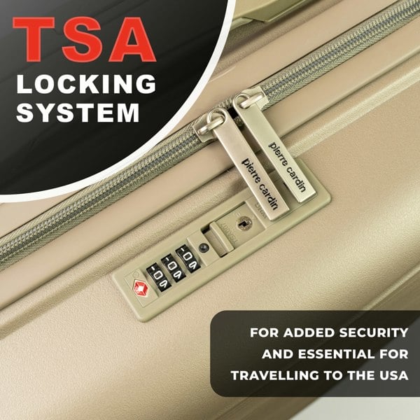 Pierre Cardin Riviera Hard Travel Suitcase 8 Spinner Wheeled Luggage with TSA Locks