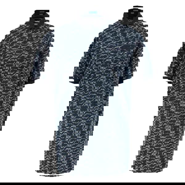 Duke Mens Saunders D555 All-Over Print Polo Shirt - Navy - 