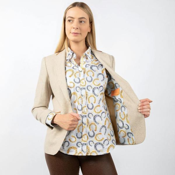 SIGNATURE EQUESTRIAN WOMENS JACKET WITH ELBOW PATCH – Premium Men's Patterned Shirt by Claudio Lugli | Bold Design, Tailored Fit, Best Printed Shirts