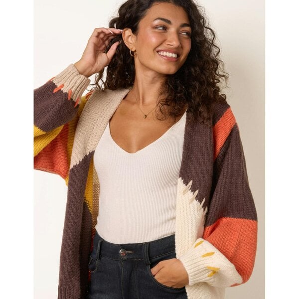 Blue Vanilla Knit Colourblock Cardigans