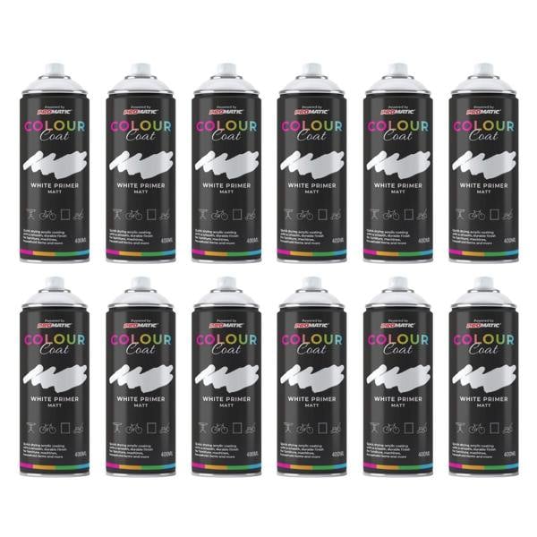 Colour Coat 12X White Primer Matt Spray Paint 400ml