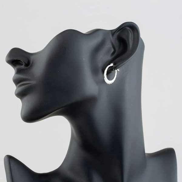 T. H. Baker Sterling Silver Rope Effect Creole Earrings 8.53.9569