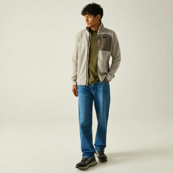 Regatta Mens Frankie Borg Fleece Jacket - Abbeystone/Smokey Olive - 