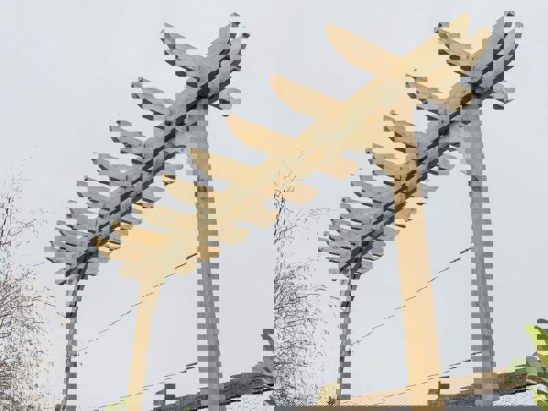 Arbor Garden Solutions Corbel Double Beam Pergola, Plant Climbing Arbour - Sculpted brace