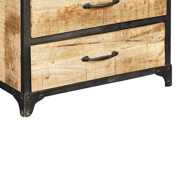 Wyld Haus Toivakka Industrial Reclaimed Wood and Metal Storage Chest of 6 Drawers