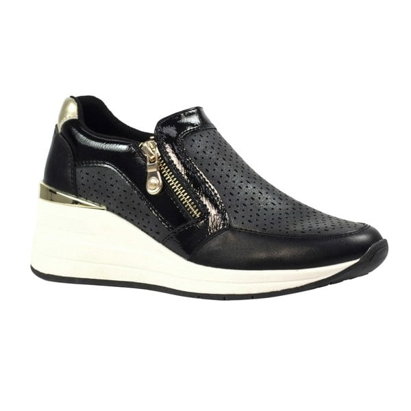 Lunar Womens Barcelona Wedge Heel Trainers - Black