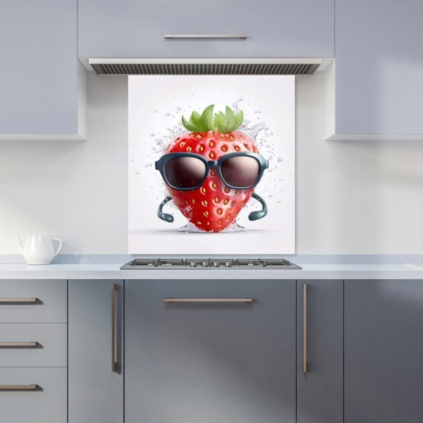 Warren Reed - Designer Strawberry In Glasses Kitchen Splashback