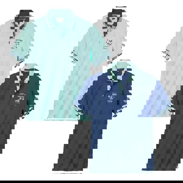 Atlas For Men Mens Nautical Polo Shirt (Pack of 2) - Blue/Turquoise - 