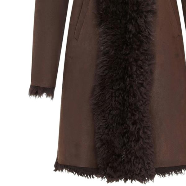 Infinity Leather Womens Toscana Sheepskin Leather Hooded Trench Coat - Coast