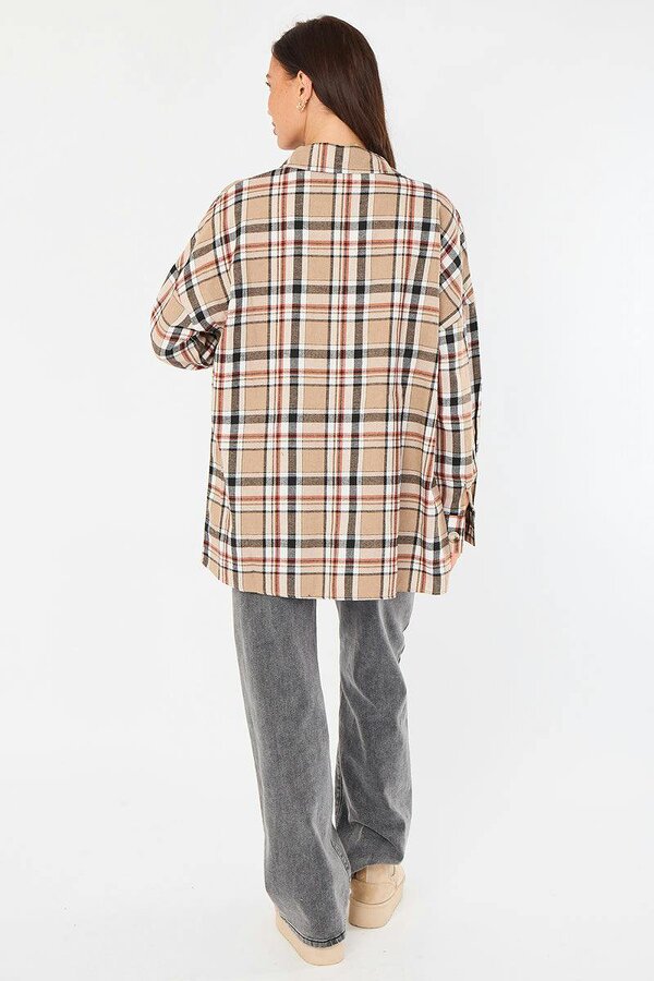 Elaina Fashion Oversized Checkered Shirt