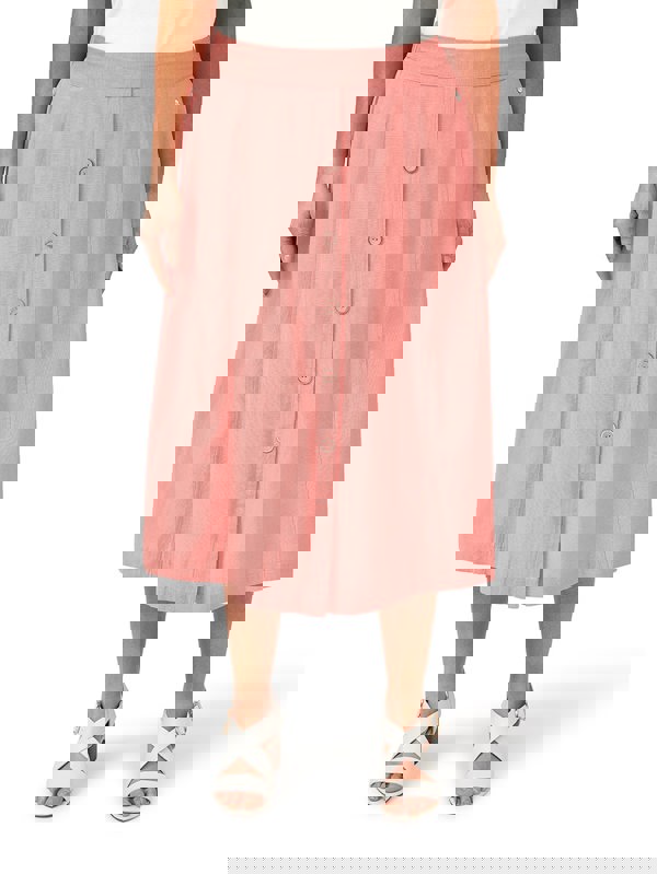 PennyPlain Button Through Skirt - Dusk