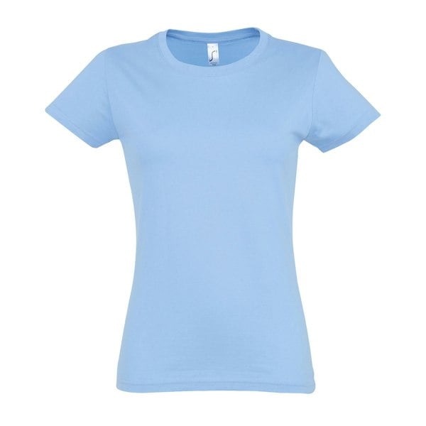 SOLS Womens/Ladies Imperial Short-Sleeved T-Shirt - Sky Blue