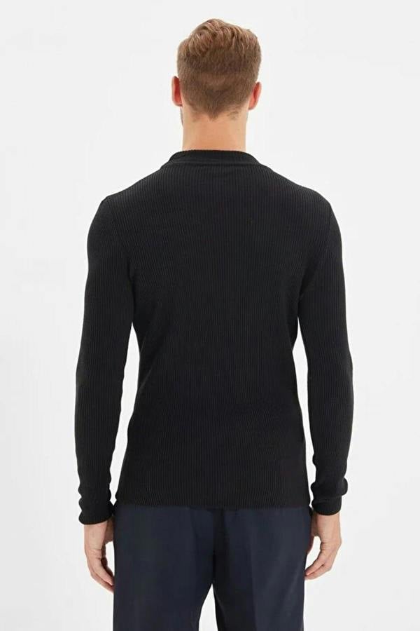WOVCOR Half Turtleneck Ribbed Knit Men's Sweater
