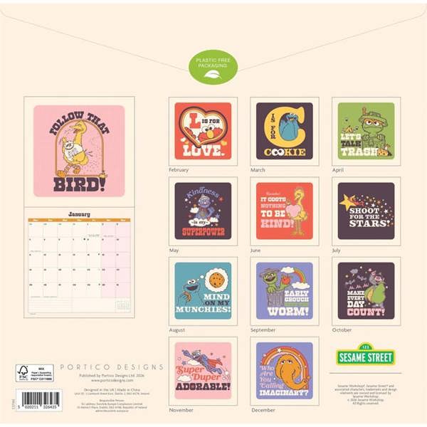 Sesame Street Calendar 2027, Wall Calendars, Month To View, Entertainment, Gift