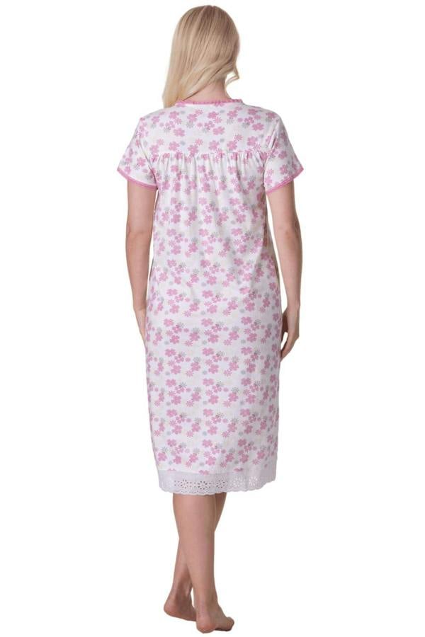 Womens Lightweight Jersey Cotton Short Sleeve Floral Nightdresses 