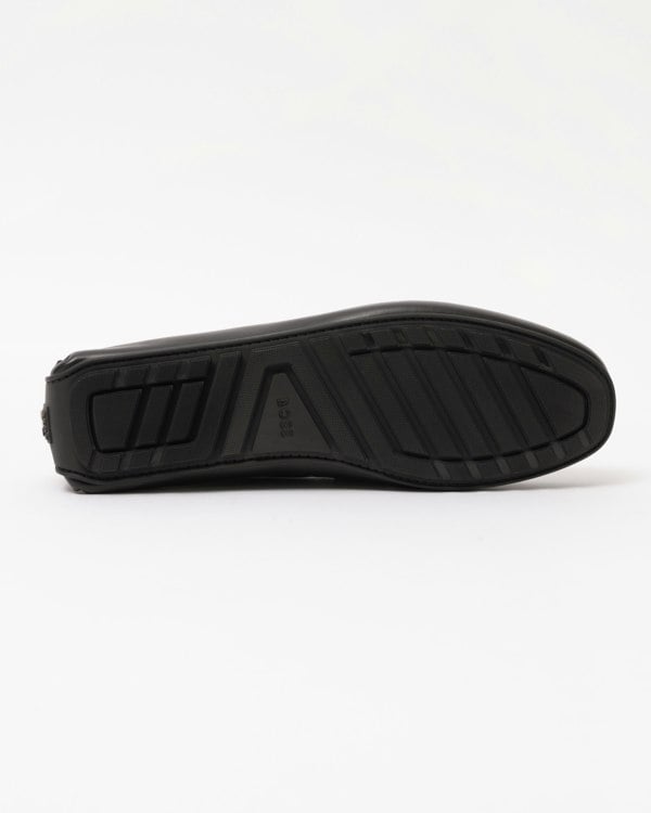 BOSS Orange Noel Mens Leather Loafers with Branded Hardware - Black 001