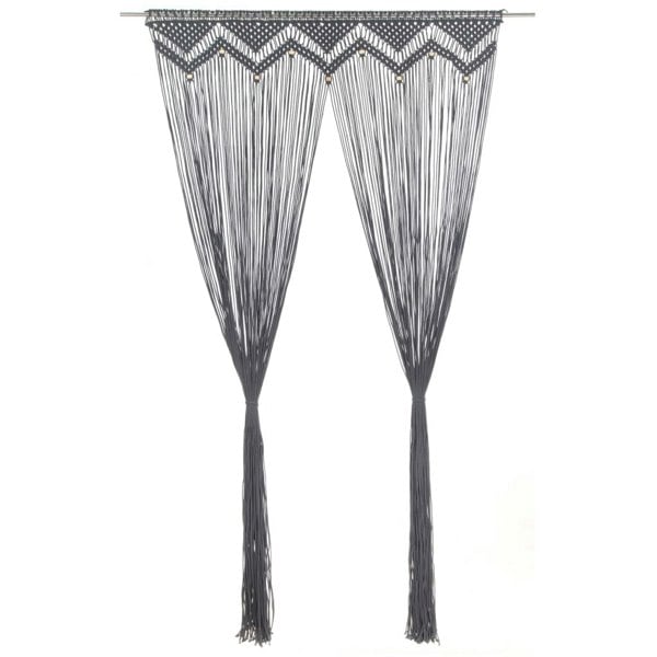 Berkfield Macrame Curtain Anthracite 140x240 cm Cotton