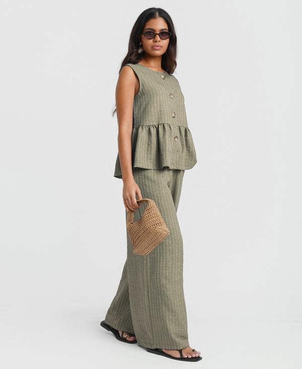 Khaki Stripe co ord
