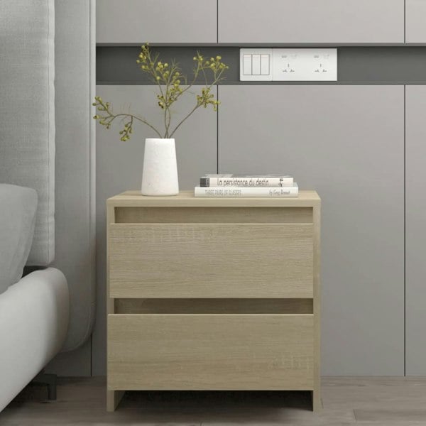 Berkfield Bedside Cabinets 2 pcs Sonoma Oak 45x34.5x44.5 cm Engineered Wood