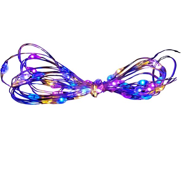 Samuel Alexander 100 LED 5m Premier MicroBrights Indoor Outdoor Christmas Multi Function Battery Operated Lights with Timer on Pin Wire in Rainbow